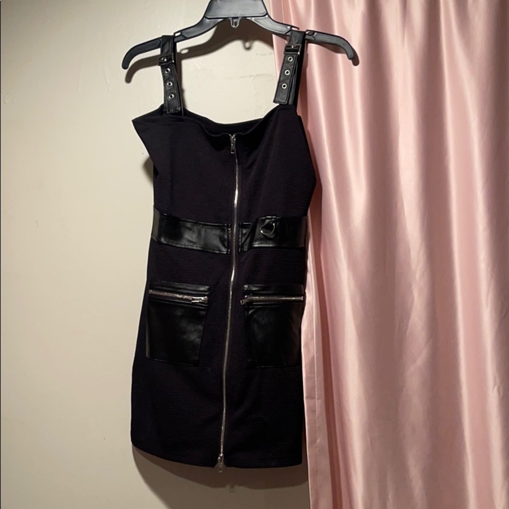4 items under $25 for $50  Black dress with leather buckle belts